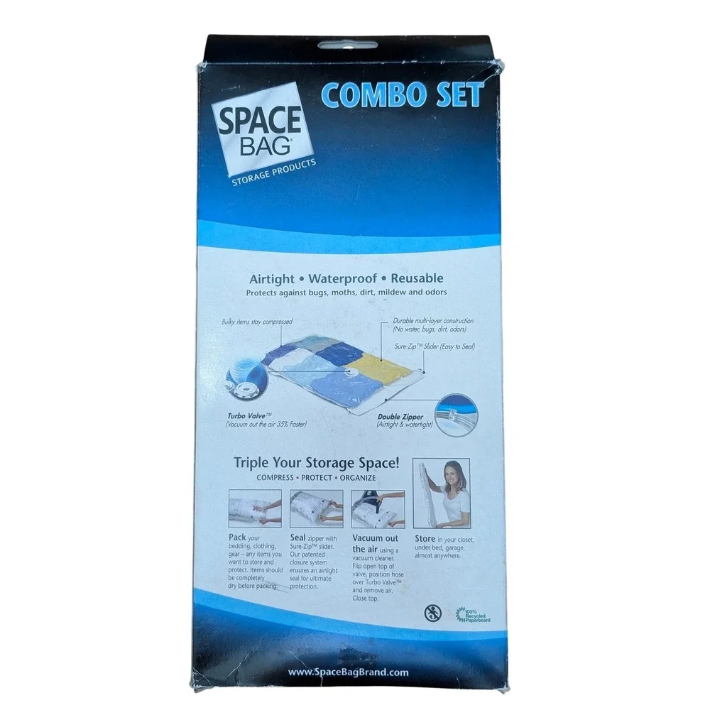 Space Bag Vacuum Seal‎ Storage Combo Set 6 Bags Airtight Waterproof Reusable New